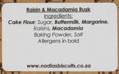 Raisin & Macadamia Rusks